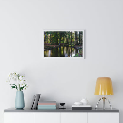 Premium Framed Horizontal Poster - Printed in LATVIA - Autumn colours on the Black Water in the New Forest National park, Hampshire, UK - Green Forest Home