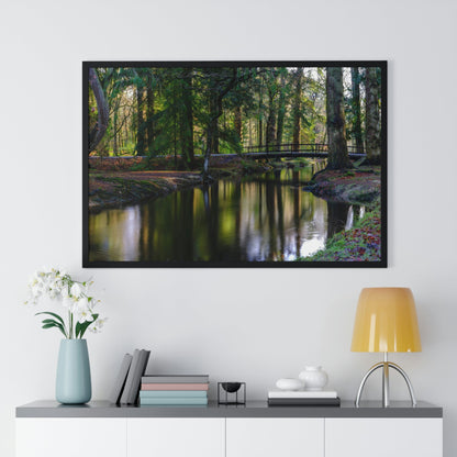 Premium Framed Horizontal Poster - Printed in LATVIA - Autumn colours on the Black Water in the New Forest National park, Hampshire, UK - Green Forest Home