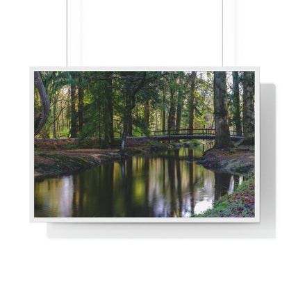 Premium Framed Horizontal Poster - Printed in LATVIA - Autumn colours on the Black Water in the New Forest National park, Hampshire, UK - Green Forest Home