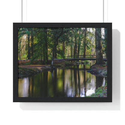 Premium Framed Horizontal Poster - Printed in LATVIA - Autumn colours on the Black Water in the New Forest National park, Hampshire, UK - Green Forest Home