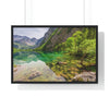 Premium Framed Horizontal Poster - Printed in LATVIA - Clear View for small Mountain Lake in Clear View for small Mountain Lake in German Alps - GERMANY - EUROPE - Green Forest Home