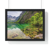 Premium Framed Horizontal Poster - Printed in LATVIA - Clear View for small Mountain Lake in Clear View for small Mountain Lake in German Alps - GERMANY - EUROPE - Green Forest Home