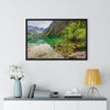 Premium Framed Horizontal Poster - Printed in LATVIA - Clear View for small Mountain Lake in Clear View for small Mountain Lake in German Alps - GERMANY - EUROPE - Green Forest Home