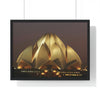 Premium Framed Horizontal Poster - Printed in LATVIA - Lotus Temple - INDIA - Green Forest Home