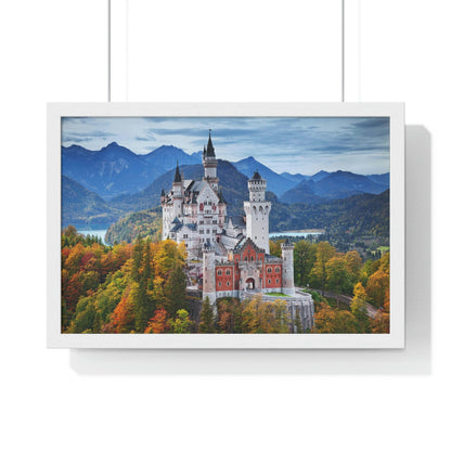 Premium Framed Horizontal Poster - Printed in LATVIA - Neuschwanstein Castle, Germany - EUROPE - Green Forest Home
