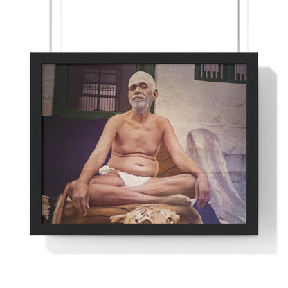 Premium Framed Horizontal poster - Printed in LATVIA - Sri Ramana Maharshi in Ashram of Sri Ramana Maharshi, Tiruvannamalai, Tamil Nadu, INDIA - Green Forest Home