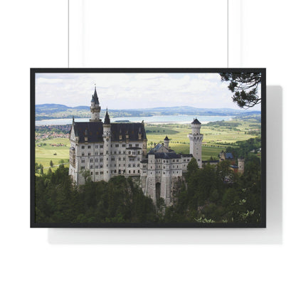 Premium Framed Horizontal Poster - Printed in LATVIA - The Impressive Castle of Ludwig II of Bavaria, Neuschwanstein - GERMANY - EUROPE - Green Forest Home