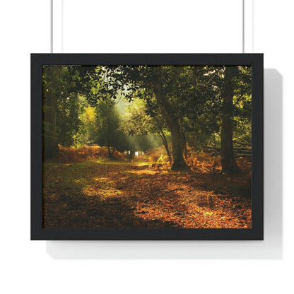 Premium Framed Horizontal - Printed in LATVIA - New Forest National park, Hampshire, UK - such a dreamy place! - Green Forest Home