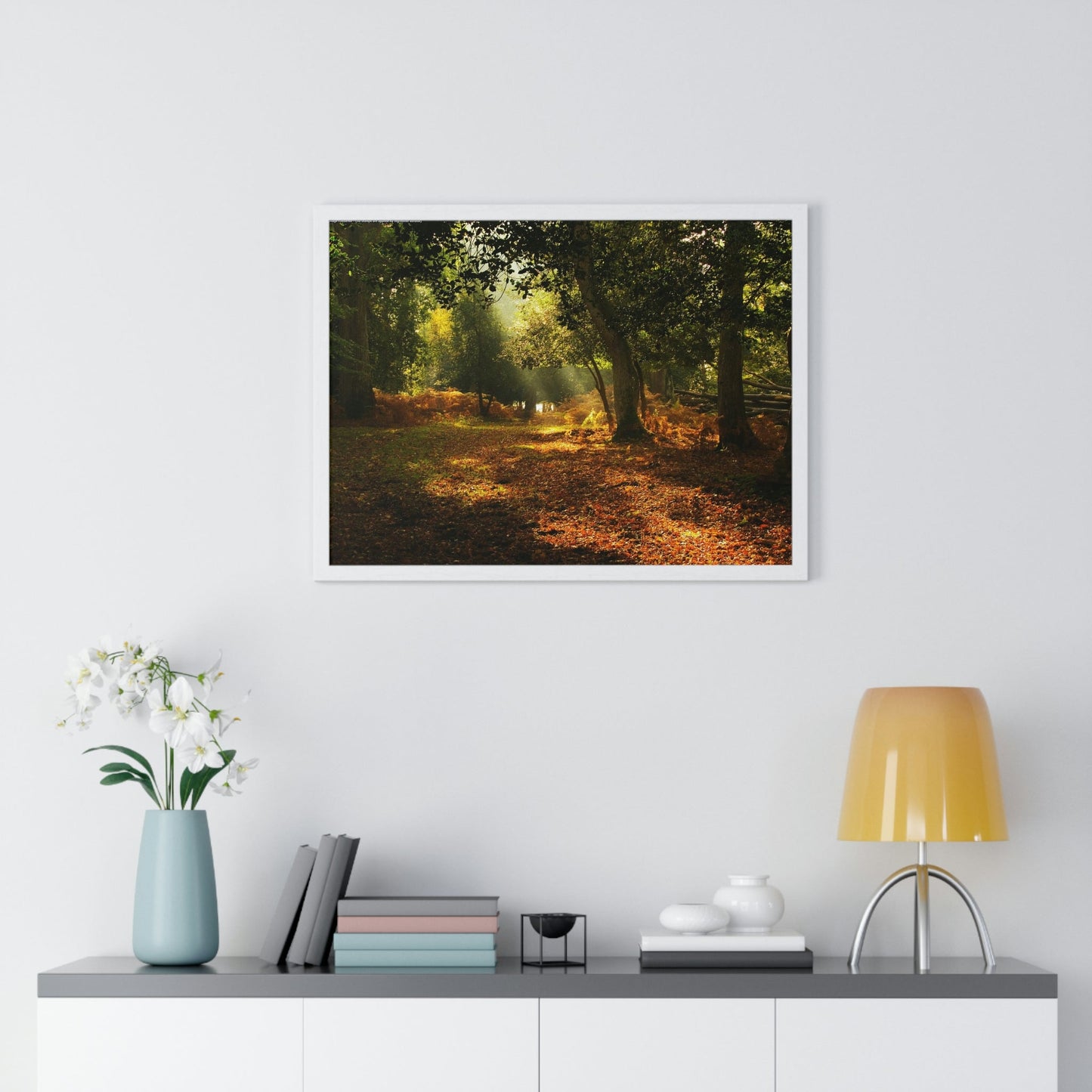 Premium Framed Horizontal - Printed in LATVIA - New Forest National park, Hampshire, UK - such a dreamy place! - Green Forest Home