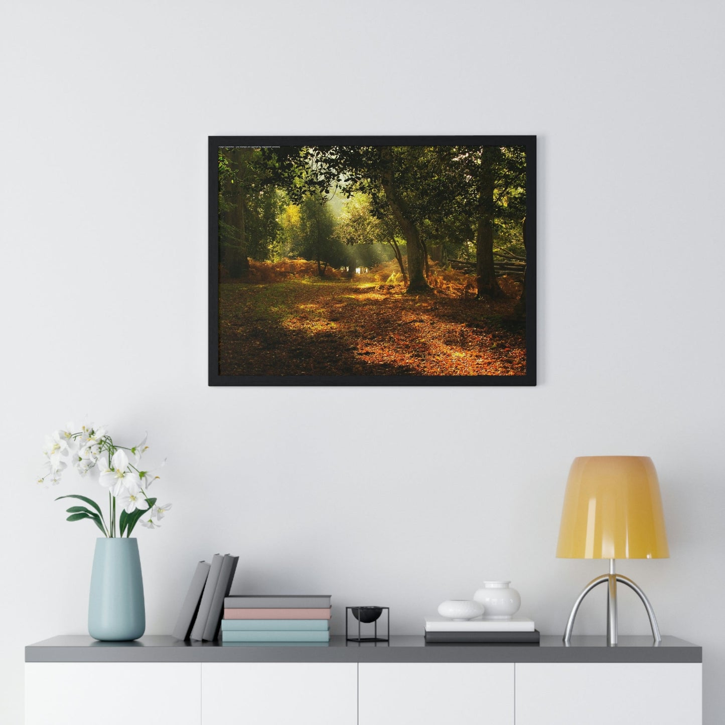 Premium Framed Horizontal - Printed in LATVIA - New Forest National park, Hampshire, UK - such a dreamy place! - Green Forest Home