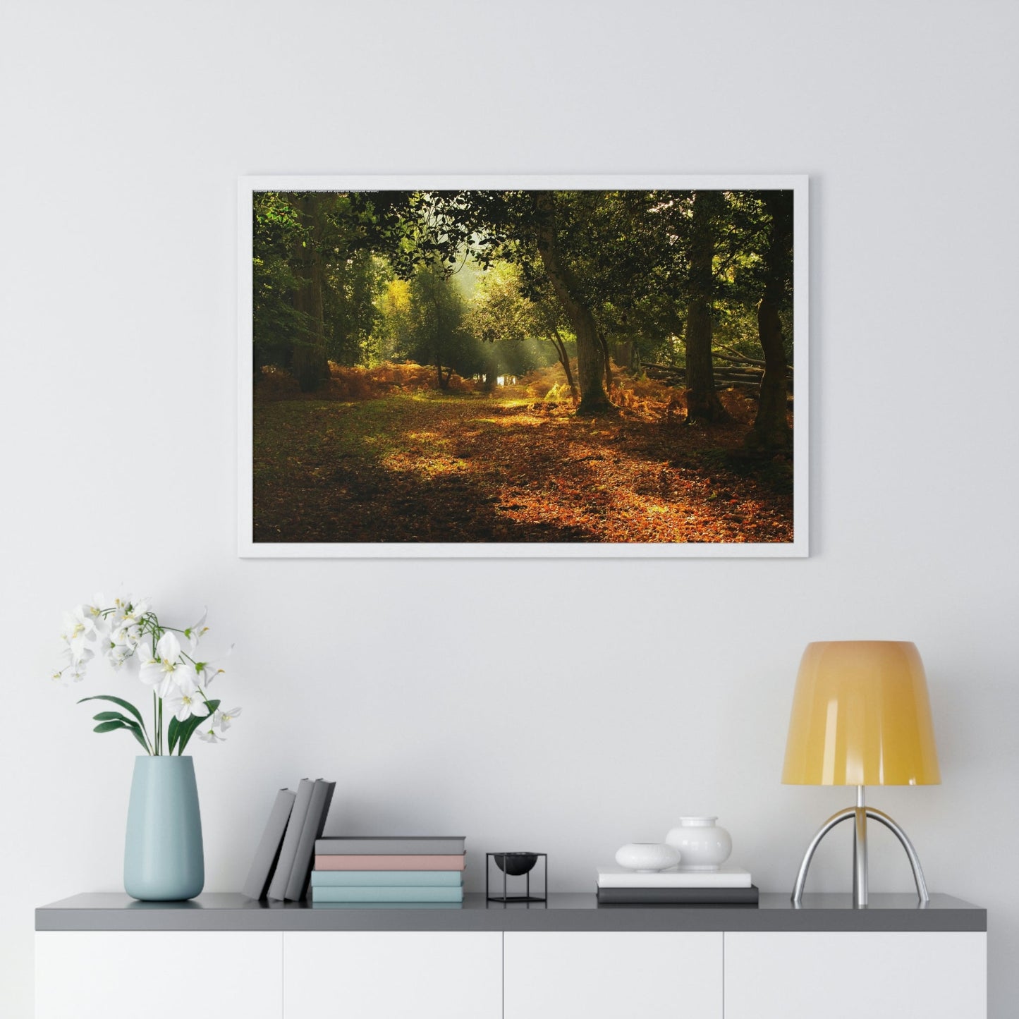Premium Framed Horizontal - Printed in LATVIA - New Forest National park, Hampshire, UK - such a dreamy place! - Green Forest Home