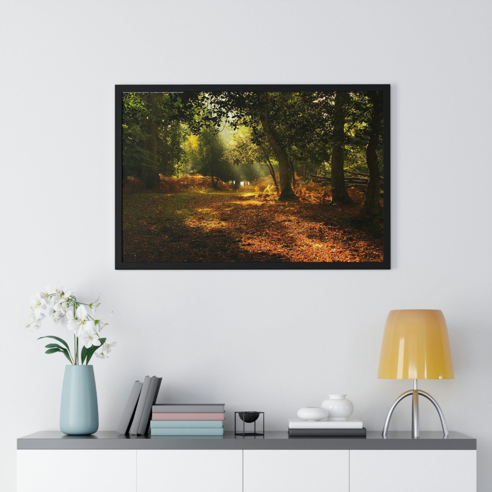 Premium Framed Horizontal - Printed in LATVIA - New Forest National park, Hampshire, UK - such a dreamy place! - Green Forest Home
