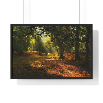 Premium Framed Horizontal - Printed in LATVIA - New Forest National park, Hampshire, UK - such a dreamy place! - Green Forest Home