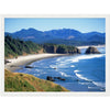 Premium Matte Paper Wooden Framed Poster - Ecola State Park, a rugged stretch of pacific ocean near Cannon Beach, OREGON USA - Green Forest Home