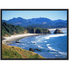 Premium Matte Paper Wooden Framed Poster - Ecola State Park, a rugged stretch of pacific ocean near Cannon Beach, OREGON USA - Green Forest Home