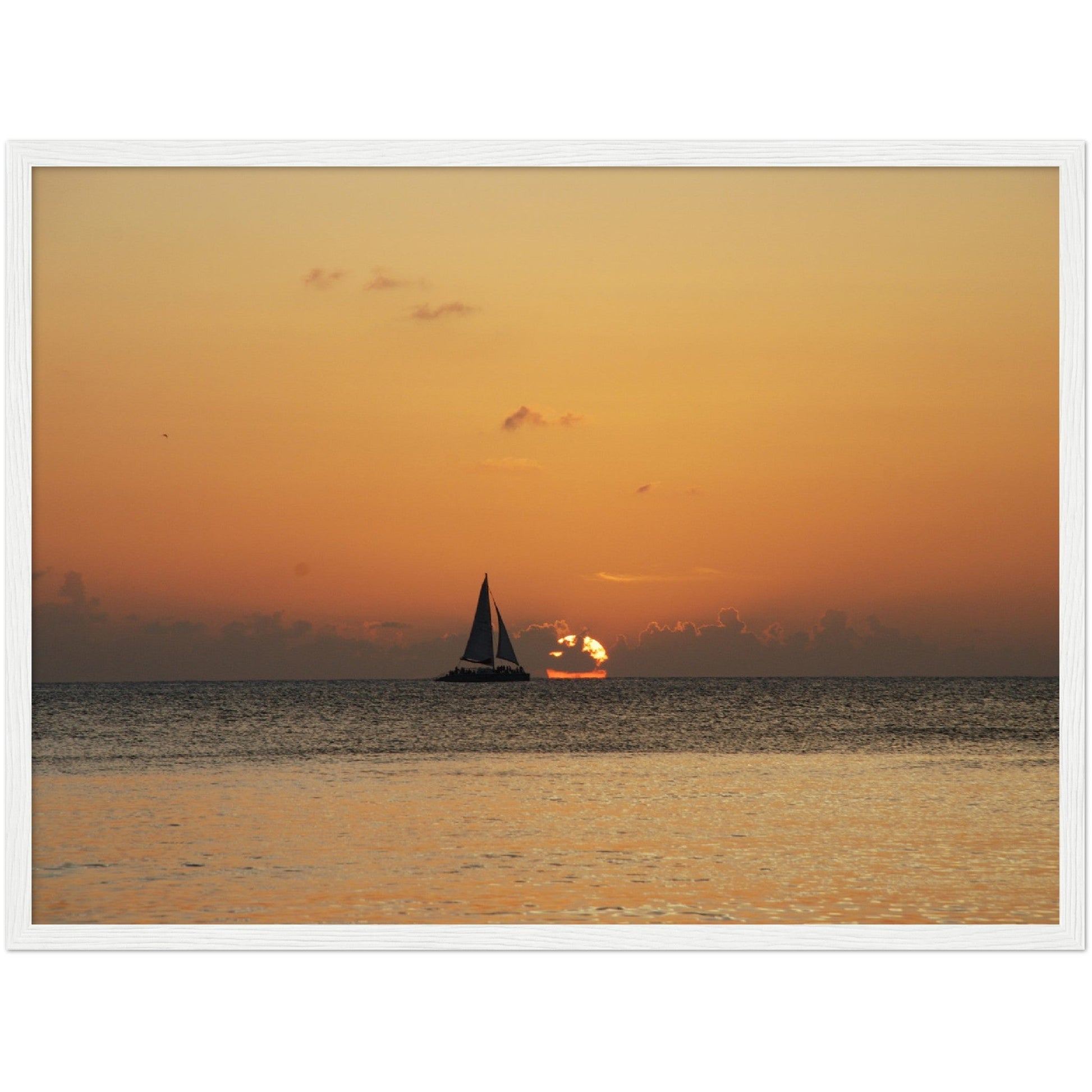 Premium Matte Paper Wooden Framed Poster - The Cayman Islands - British overseas territory in the Caribbean Sea - Green Forest Home