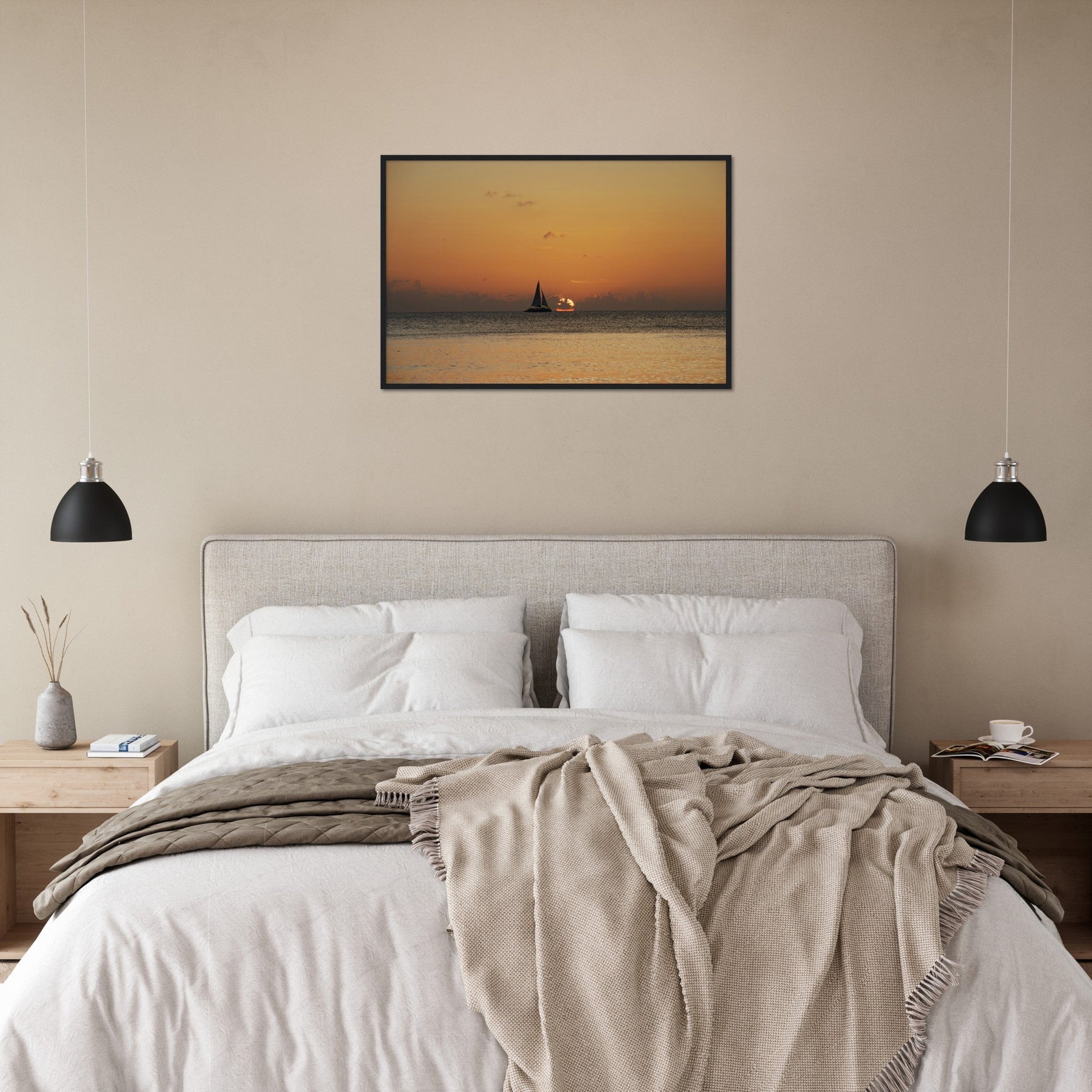 Premium Matte Paper Wooden Framed Poster - The Cayman Islands - British overseas territory in the Caribbean Sea - Green Forest Home