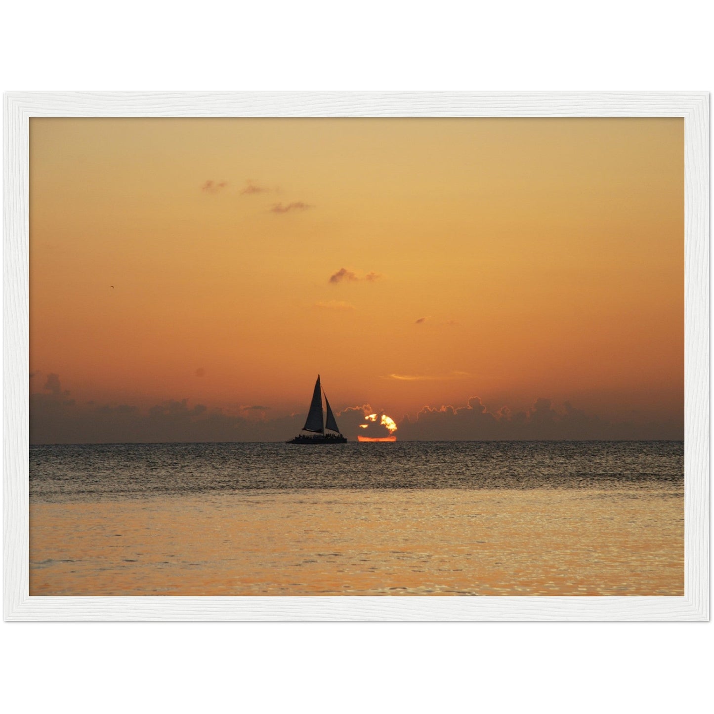 Premium Matte Paper Wooden Framed Poster - The Cayman Islands - British overseas territory in the Caribbean Sea - Green Forest Home