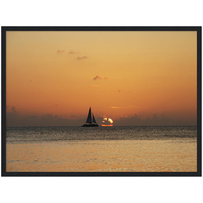 Premium Matte Paper Wooden Framed Poster - The Cayman Islands - British overseas territory in the Caribbean Sea - Green Forest Home