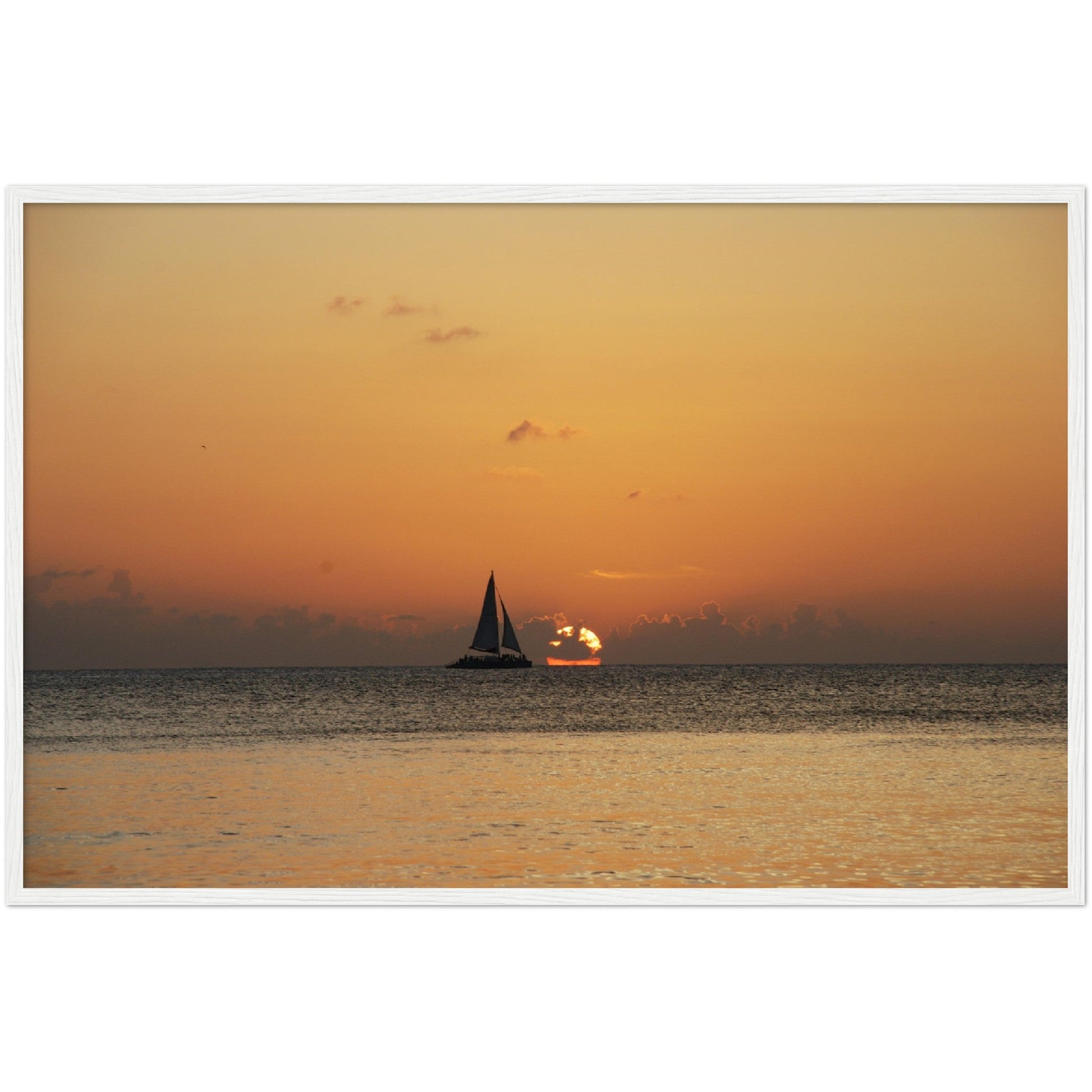 Premium Matte Paper Wooden Framed Poster - The Cayman Islands - British overseas territory in the Caribbean Sea - Green Forest Home