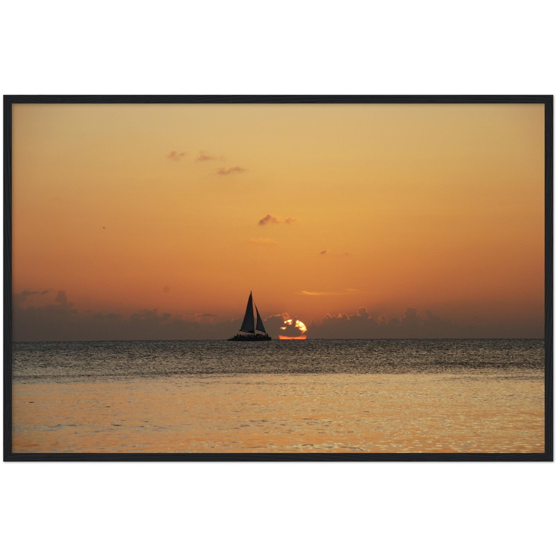 Premium Matte Paper Wooden Framed Poster - The Cayman Islands - British overseas territory in the Caribbean Sea - Green Forest Home
