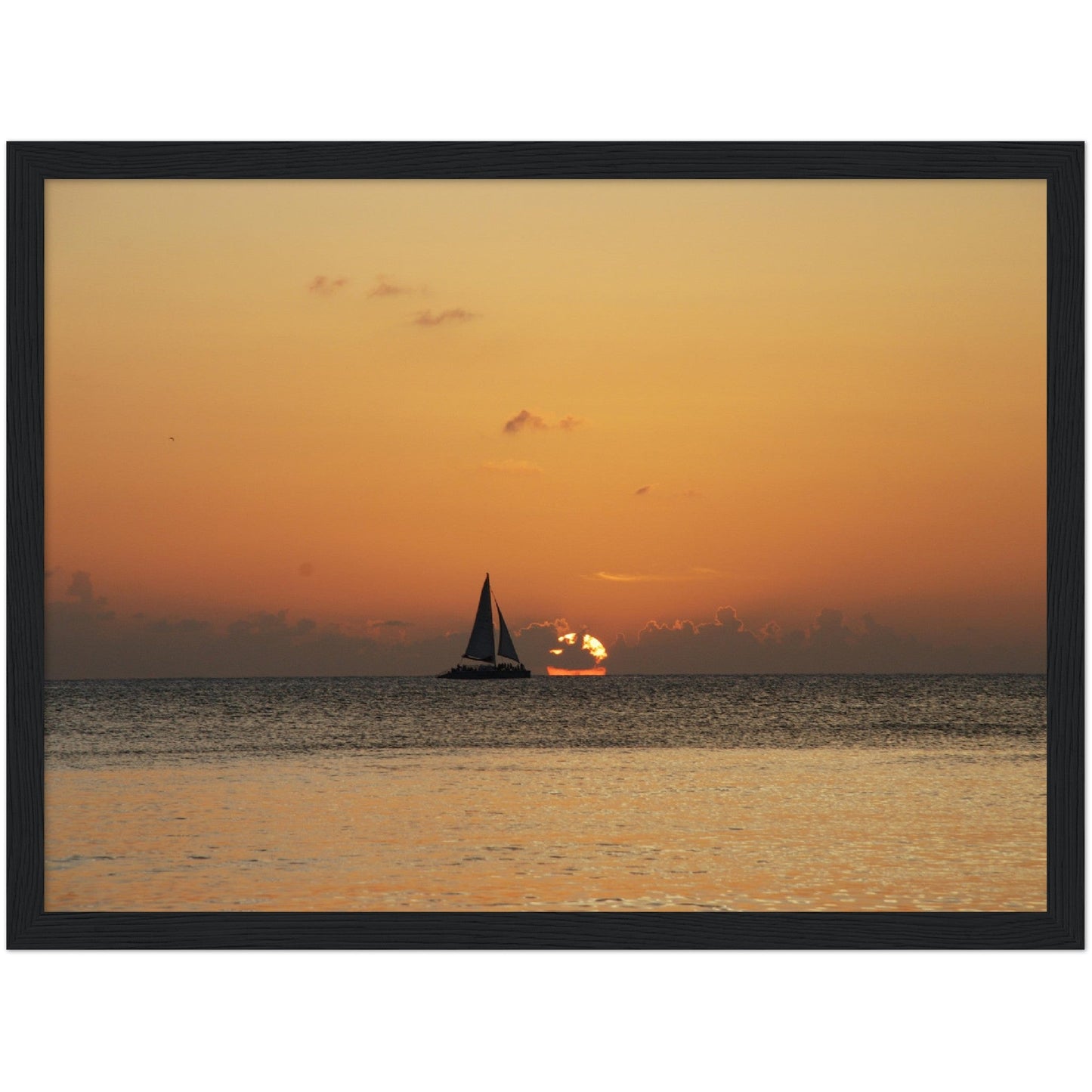Premium Matte Paper Wooden Framed Poster - The Cayman Islands - British overseas territory in the Caribbean Sea - Green Forest Home