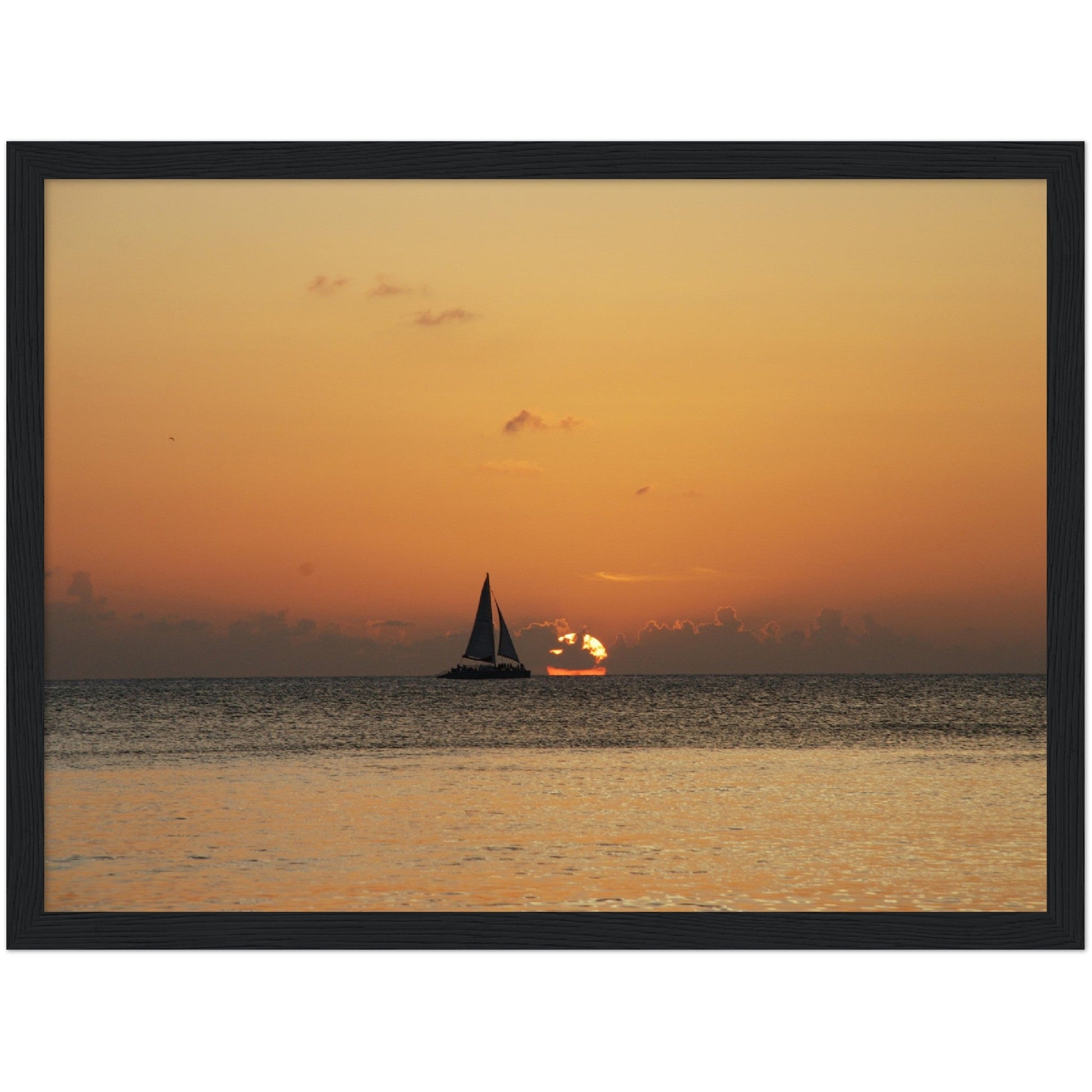Premium Matte Paper Wooden Framed Poster - The Cayman Islands - British overseas territory in the Caribbean Sea - Green Forest Home
