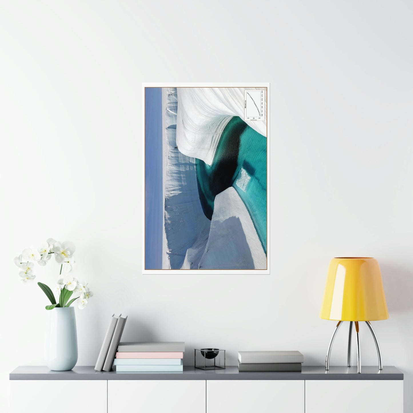 Premium Matte vertical posters - Made in USA in 1 day - Polar ice melting and new rivers get formed - note the person in the pircture! - Green Forest Home