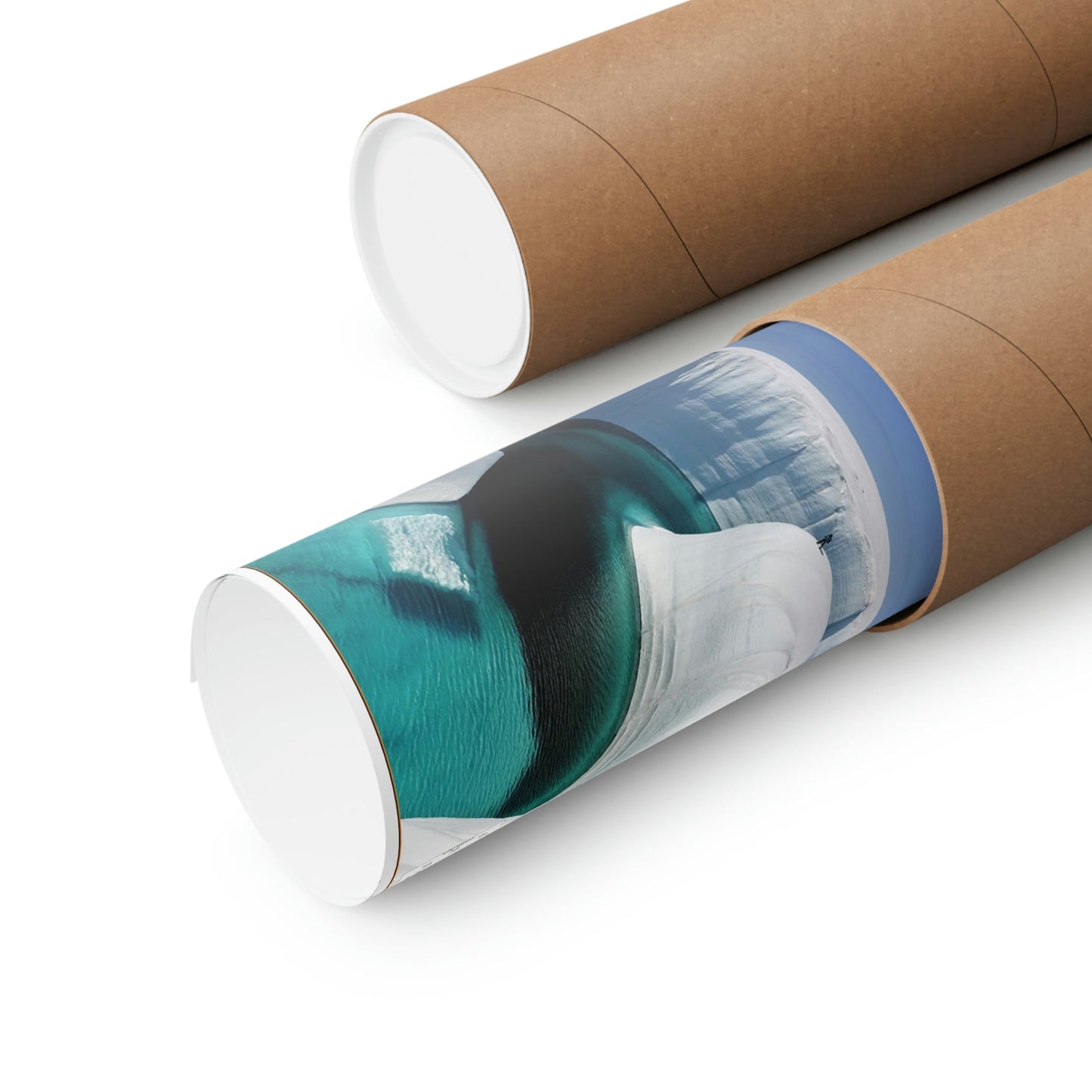 Premium Matte vertical posters - Made in USA in 1 day - Polar ice melting and new rivers get formed - note the person in the pircture! - Green Forest Home