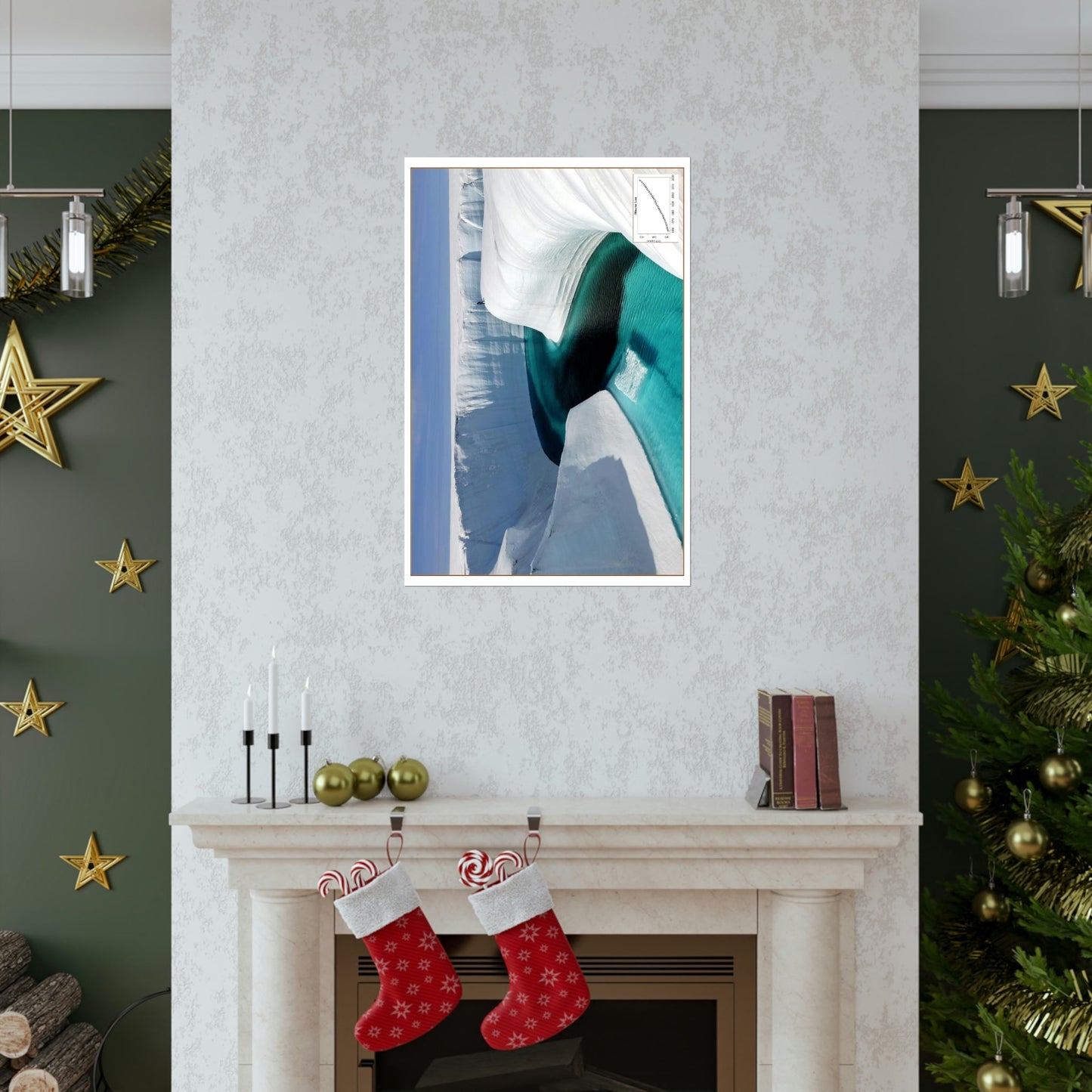 Premium Matte vertical posters - Made in USA in 1 day - Polar ice melting and new rivers get formed - note the person in the pircture! - Green Forest Home