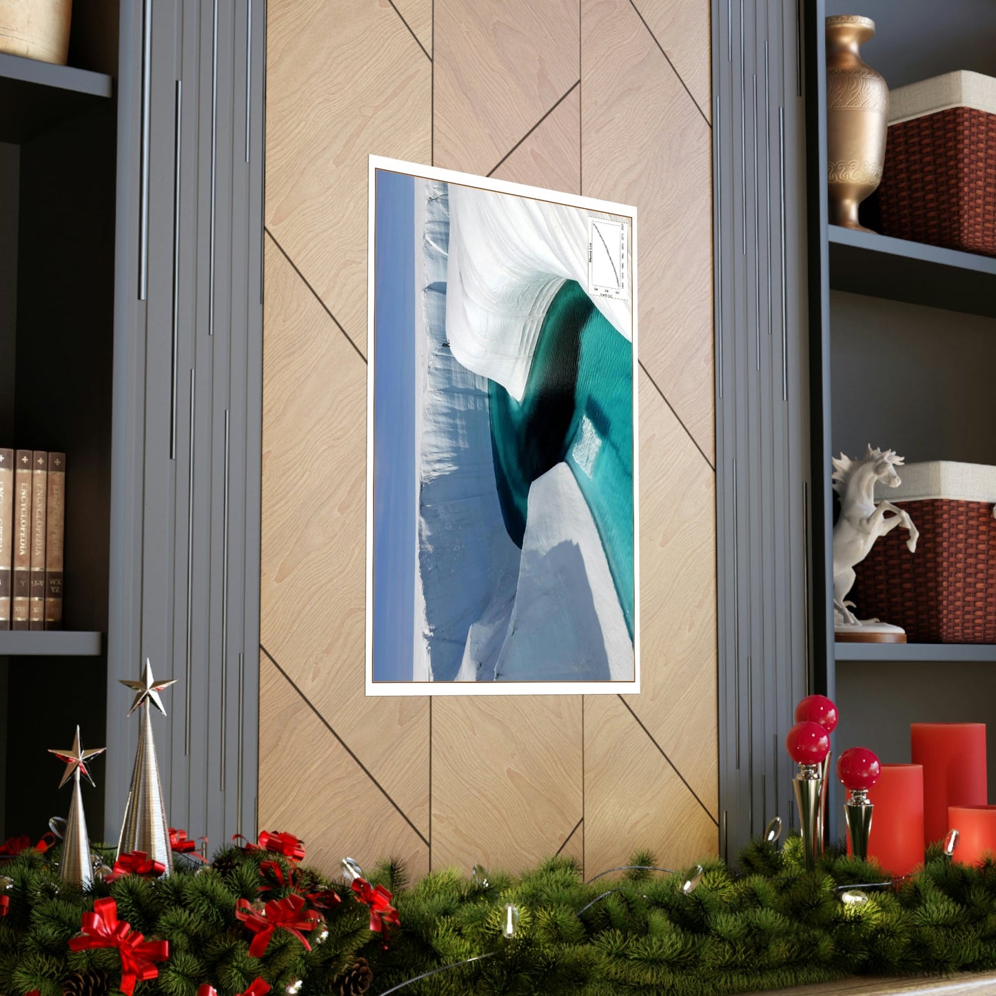 Premium Matte vertical posters - Made in USA in 1 day - Polar ice melting and new rivers get formed - note the person in the pircture! - Green Forest Home