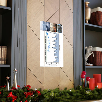 Premium Matte vertical posters - Made in USA in 1 day - The Keeling CO2 curve (and more) causing Global Warming - which causes Polar melting, more fires and Trumps empty chair on the G7 Climate Chnange meeting in France - Green Forest Home