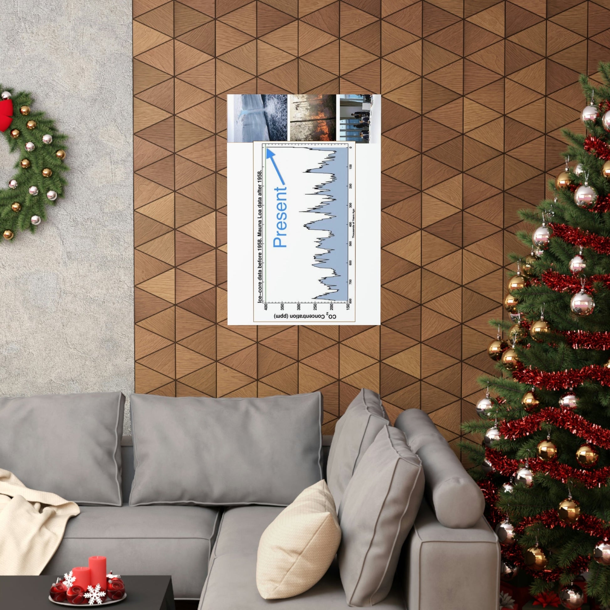 Premium Matte vertical posters - Made in USA in 1 day - The Keeling CO2 curve (and more) causing Global Warming - which causes Polar melting, more fires and Trumps empty chair on the G7 Climate Chnange meeting in France - Green Forest Home
