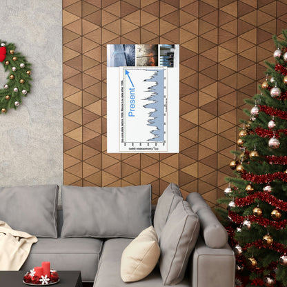 Premium Matte vertical posters - Made in USA in 1 day - The Keeling CO2 curve (and more) causing Global Warming - which causes Polar melting, more fires and Trumps empty chair on the G7 Climate Chnange meeting in France - Green Forest Home