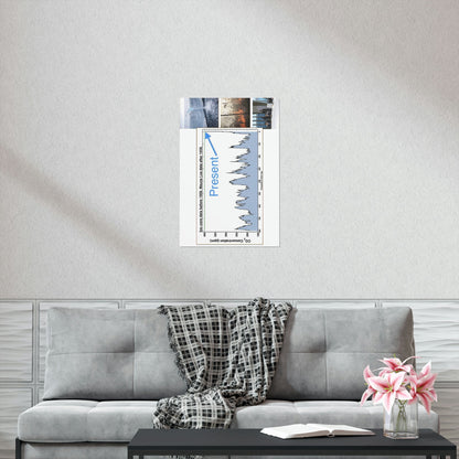 Premium Matte vertical posters - Made in USA in 1 day - The Keeling CO2 curve (and more) causing Global Warming - which causes Polar melting, more fires and Trumps empty chair on the G7 Climate Chnange meeting in France - Green Forest Home