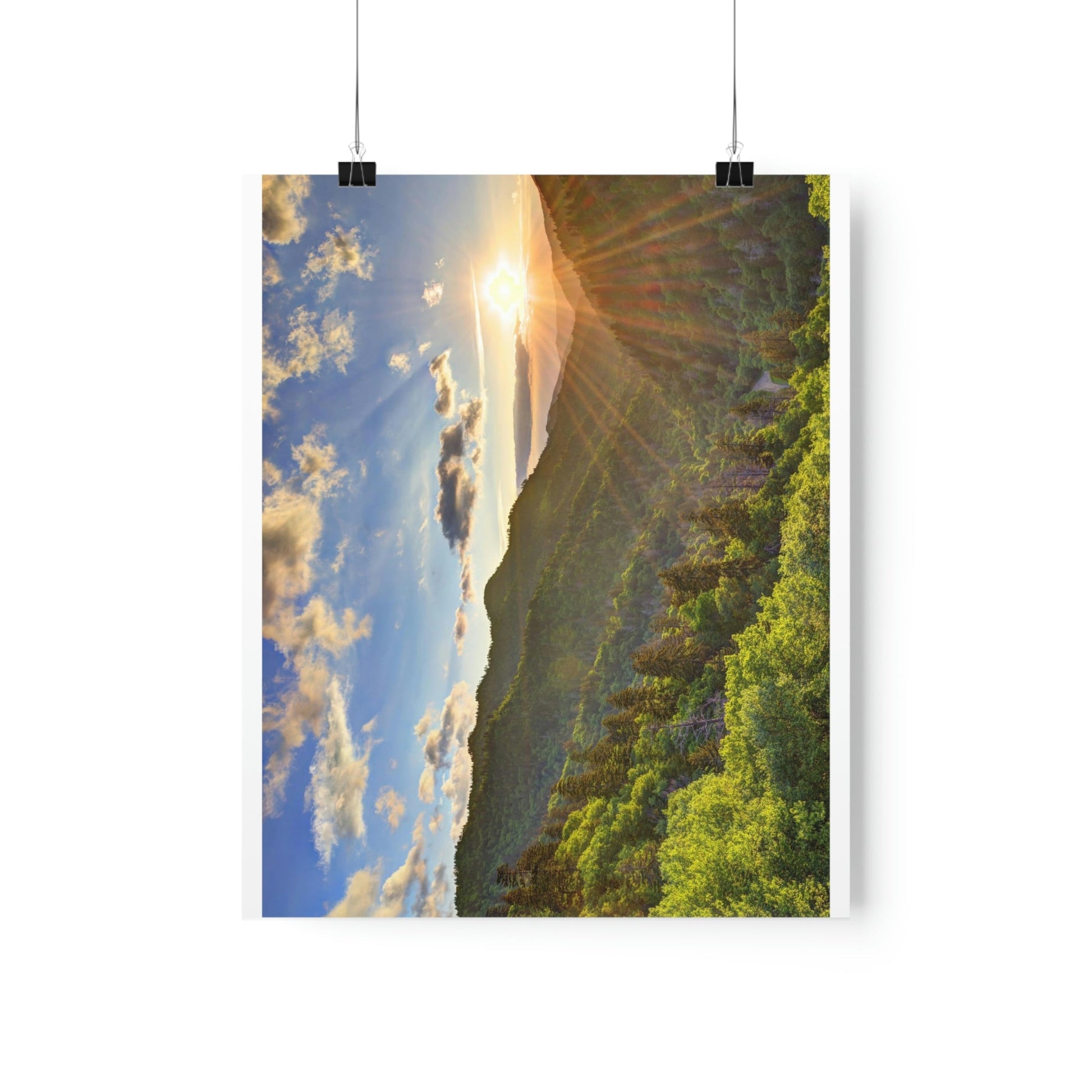 Premium Matte vertical posters - Newfound Gap Heavely day - in Smoky Mountain National Park in Summer in Mountain National Park (SMNP) USA - Green Forest Home
