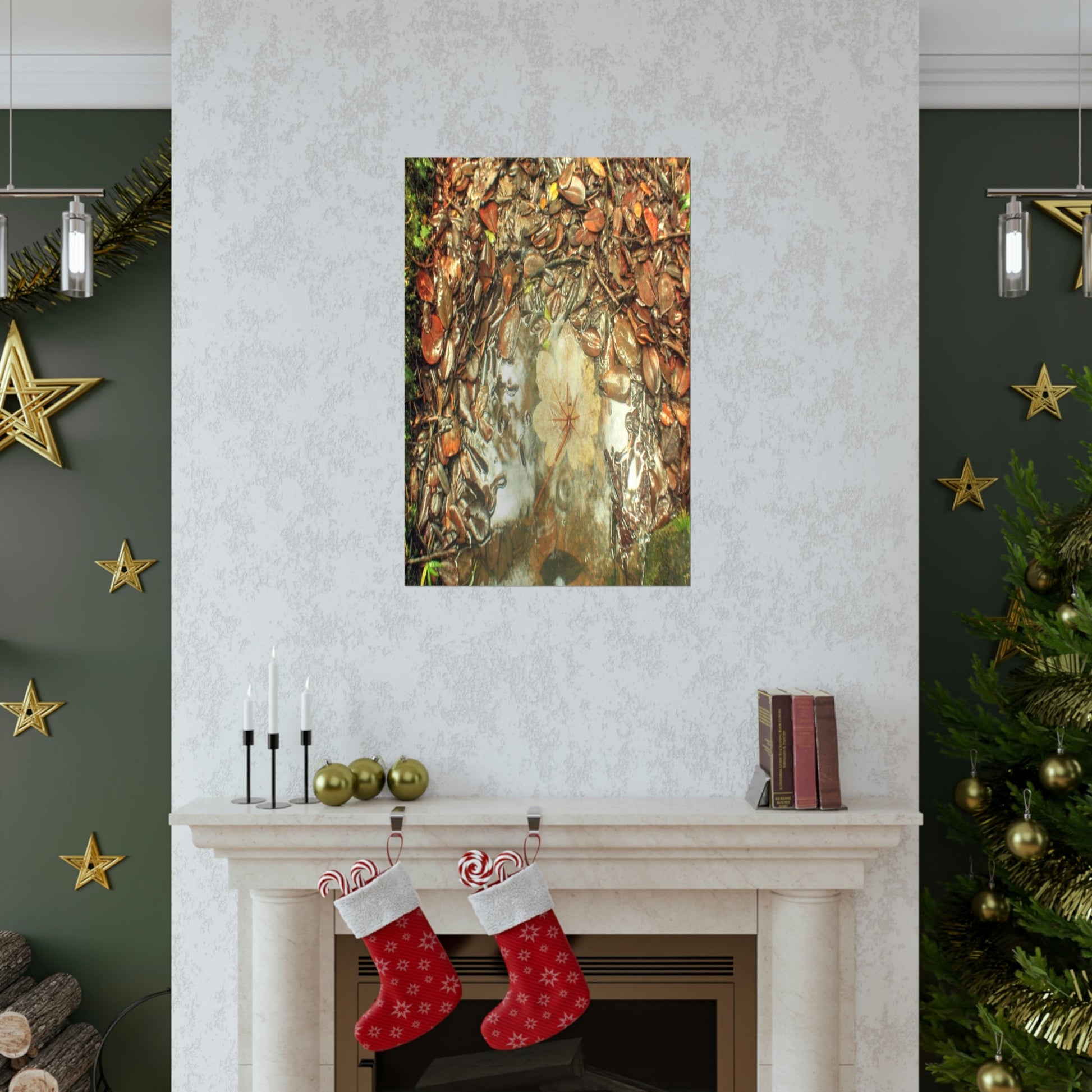 Premium Matte vertical posters - On the Tradewinds trail we find this (white side) Yagrumo tree-leaf after a rain storm - El Yunque PR - Green Forest Home