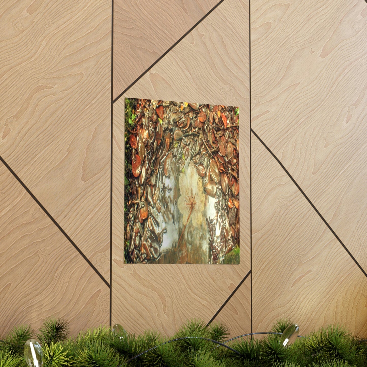 Premium Matte vertical posters - On the Tradewinds trail we find this (white side) Yagrumo tree-leaf after a rain storm - El Yunque PR - Green Forest Home