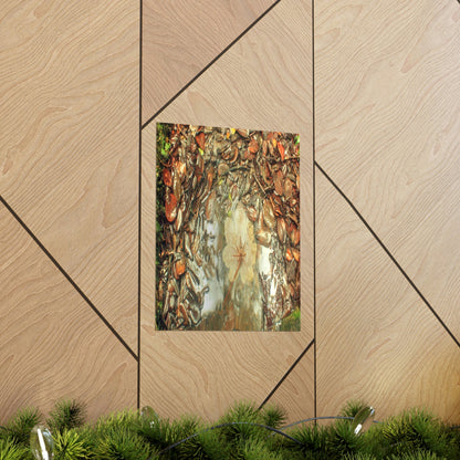 Premium Matte vertical posters - On the Tradewinds trail we find this (white side) Yagrumo tree-leaf after a rain storm - El Yunque PR - Green Forest Home