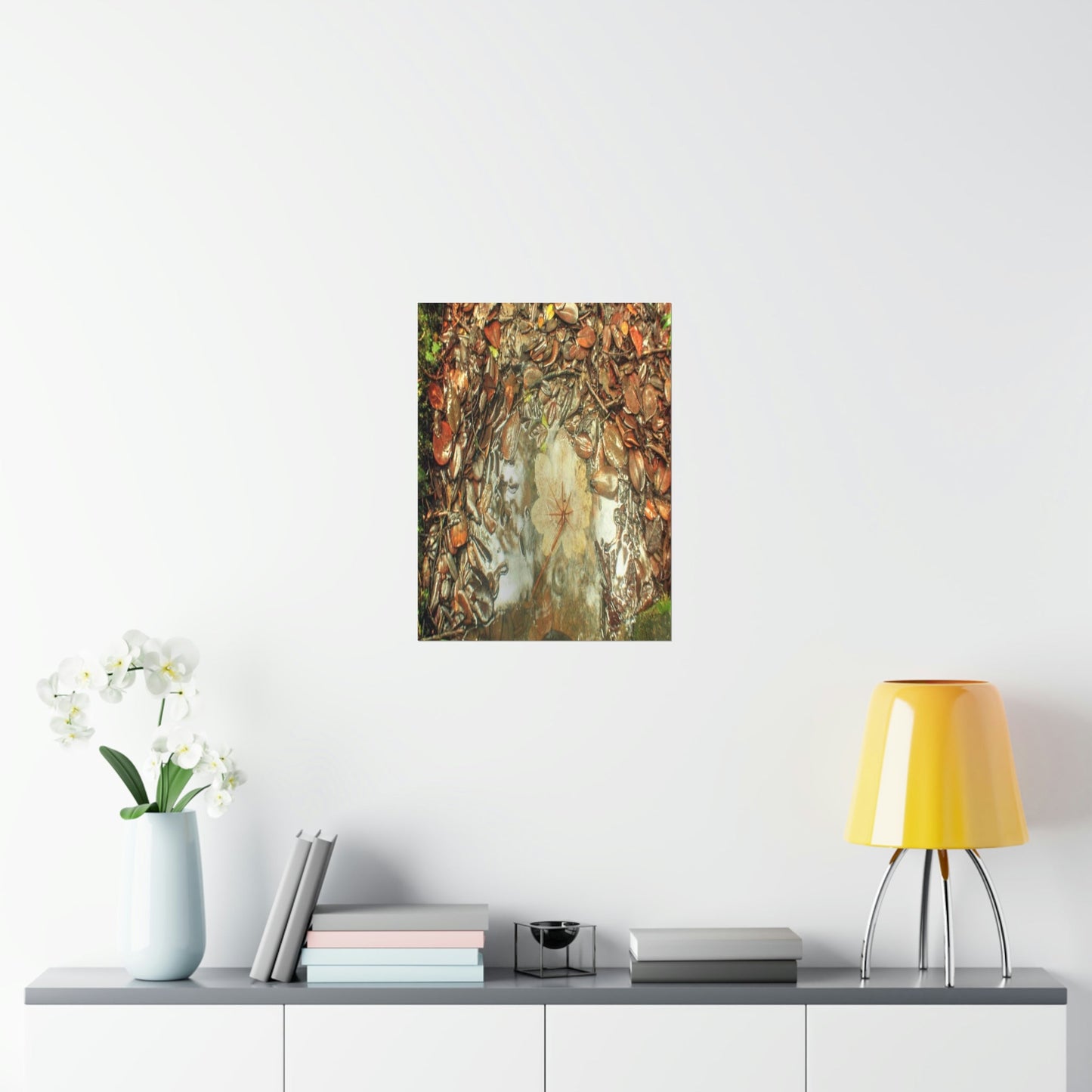 Premium Matte vertical posters - On the Tradewinds trail we find this (white side) Yagrumo tree-leaf after a rain storm - El Yunque PR - Green Forest Home