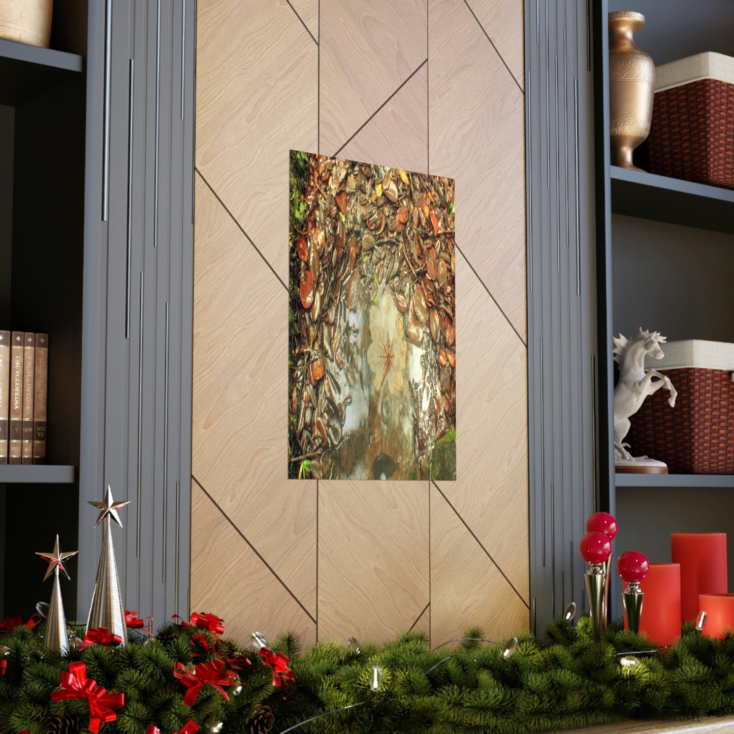 Premium Matte vertical posters - On the Tradewinds trail we find this (white side) Yagrumo tree-leaf after a rain storm - El Yunque PR - Green Forest Home