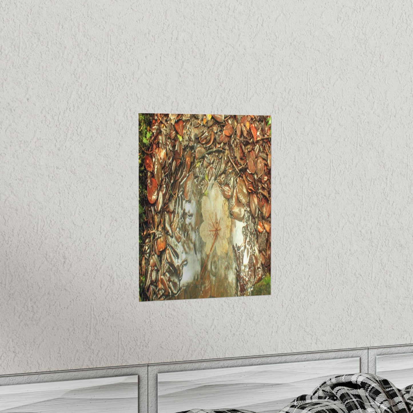 Premium Matte vertical posters - On the Tradewinds trail we find this (white side) Yagrumo tree-leaf after a rain storm - El Yunque PR - Green Forest Home
