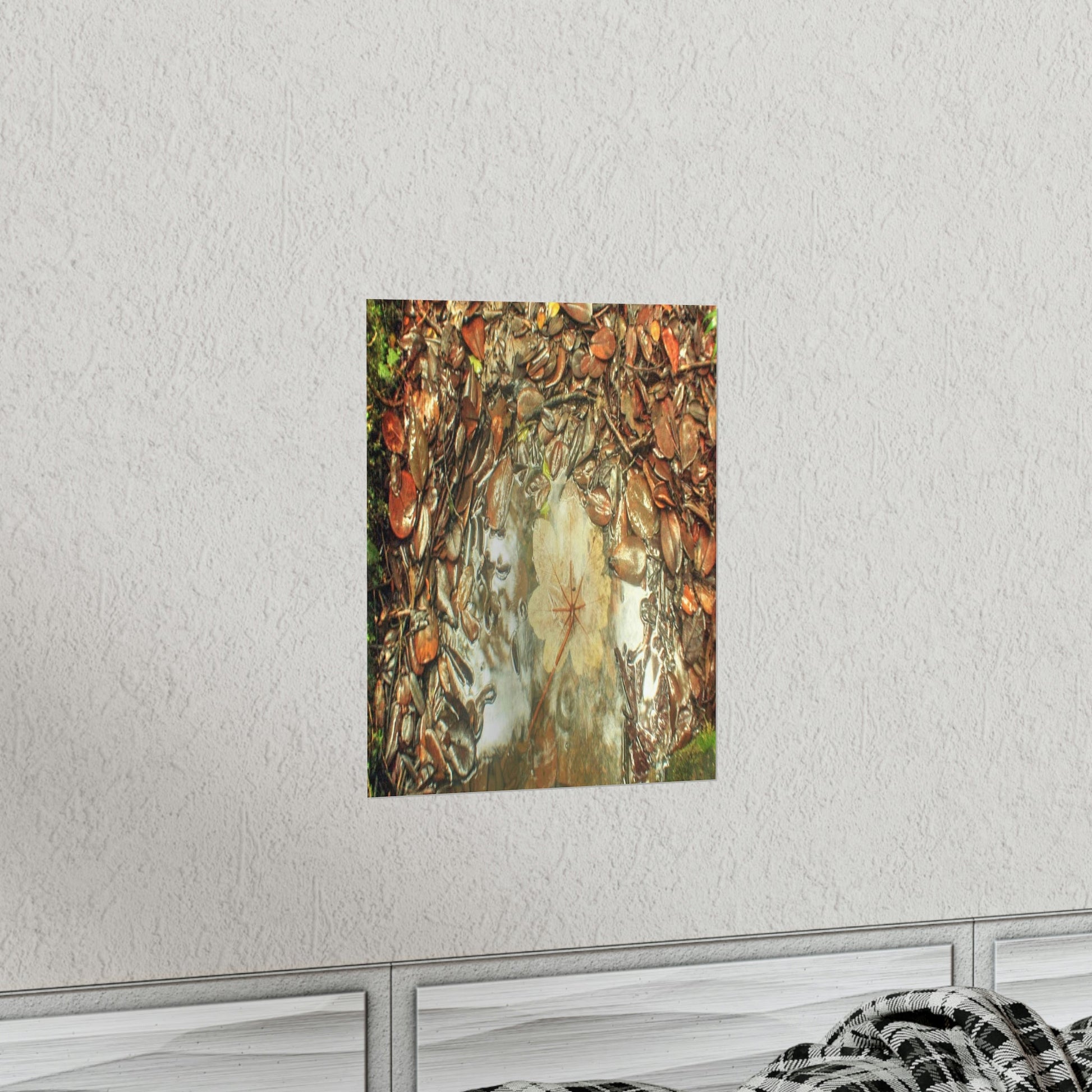 Premium Matte vertical posters - On the Tradewinds trail we find this (white side) Yagrumo tree-leaf after a rain storm - El Yunque PR - Green Forest Home