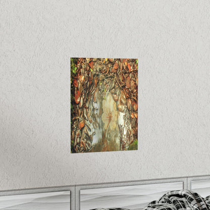 Premium Matte vertical posters - On the Tradewinds trail we find this (white side) Yagrumo tree-leaf after a rain storm - El Yunque PR - Green Forest Home
