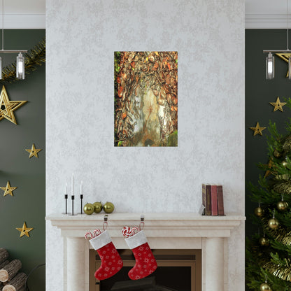 Premium Matte vertical posters - On the Tradewinds trail we find this (white side) Yagrumo tree-leaf after a rain storm - El Yunque PR - Green Forest Home