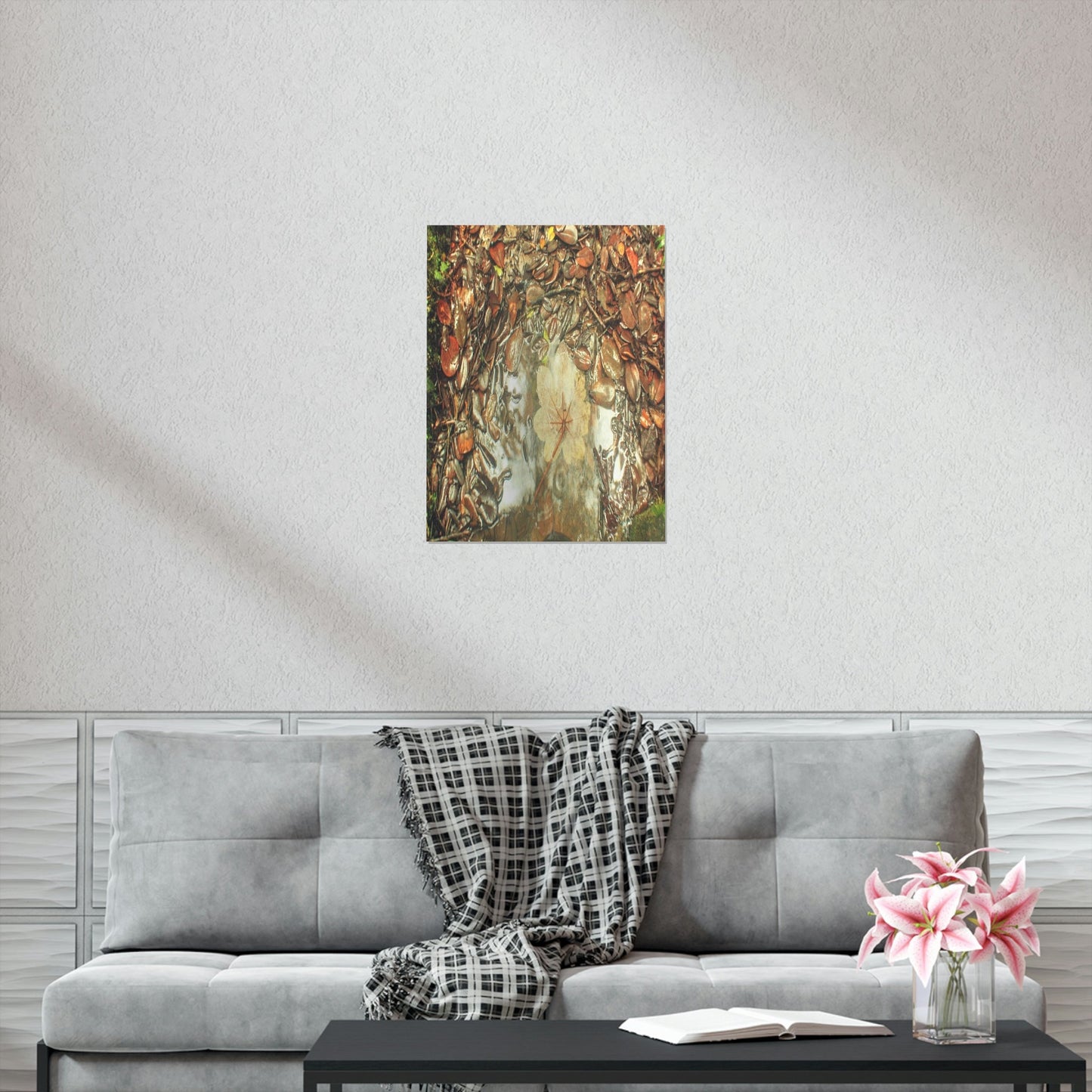 Premium Matte vertical posters - On the Tradewinds trail we find this (white side) Yagrumo tree-leaf after a rain storm - El Yunque PR - Green Forest Home