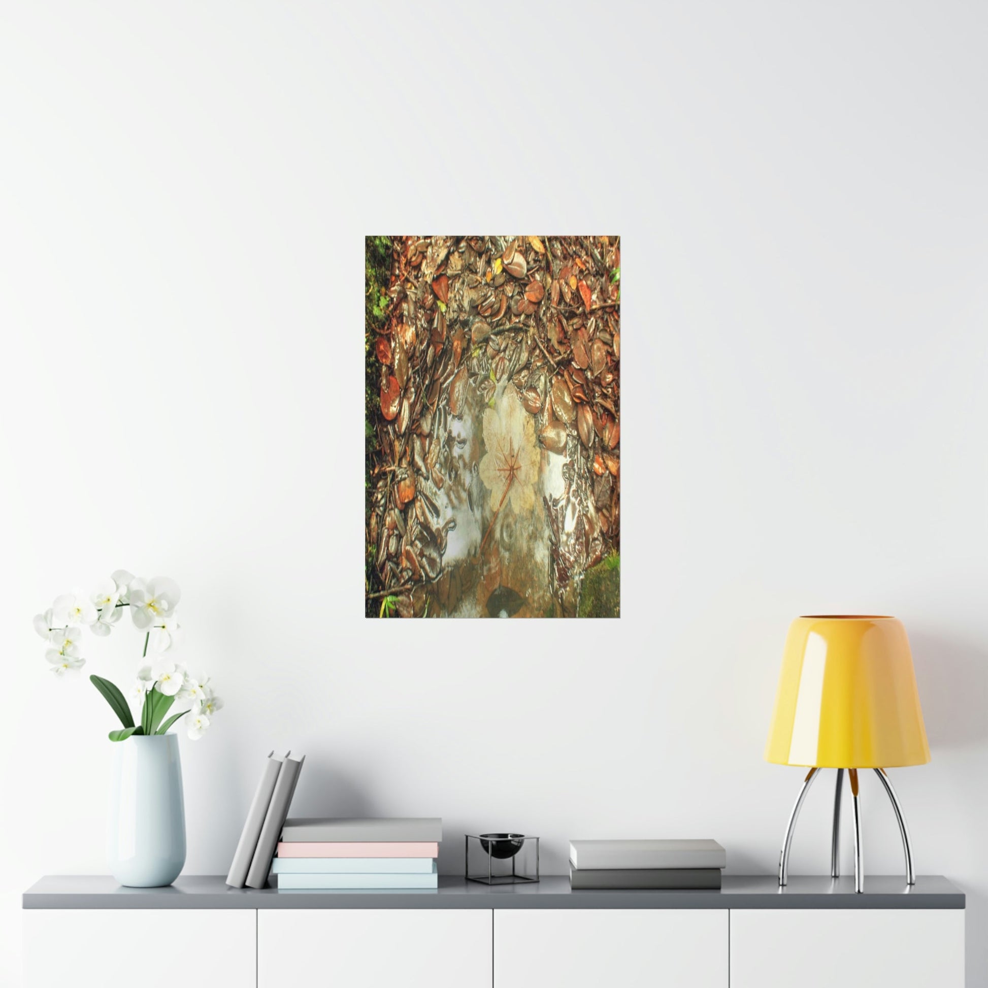 Premium Matte vertical posters - On the Tradewinds trail we find this (white side) Yagrumo tree-leaf after a rain storm - El Yunque PR - Green Forest Home