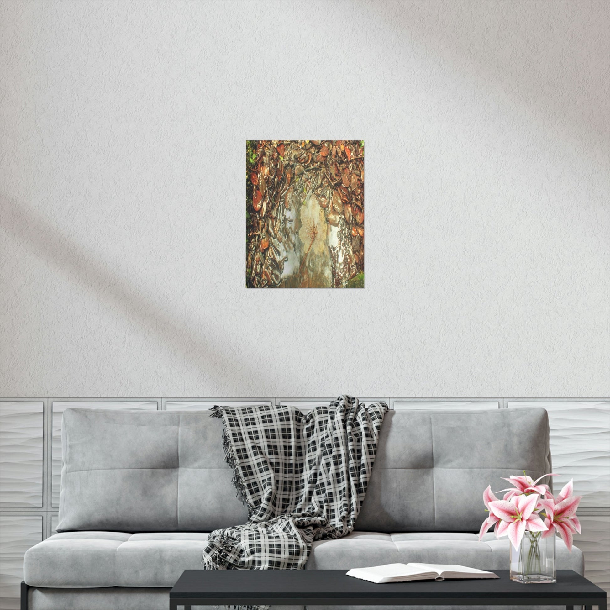 Premium Matte vertical posters - On the Tradewinds trail we find this (white side) Yagrumo tree-leaf after a rain storm - El Yunque PR - Green Forest Home