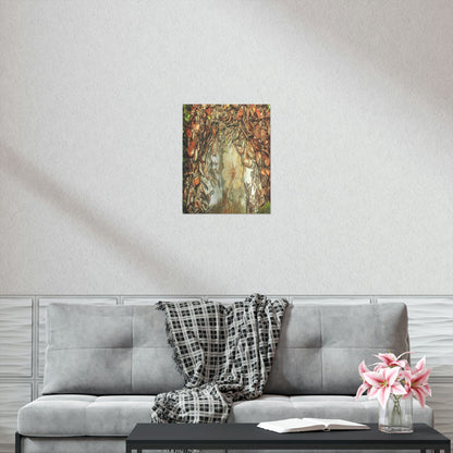 Premium Matte vertical posters - On the Tradewinds trail we find this (white side) Yagrumo tree-leaf after a rain storm - El Yunque PR - Green Forest Home
