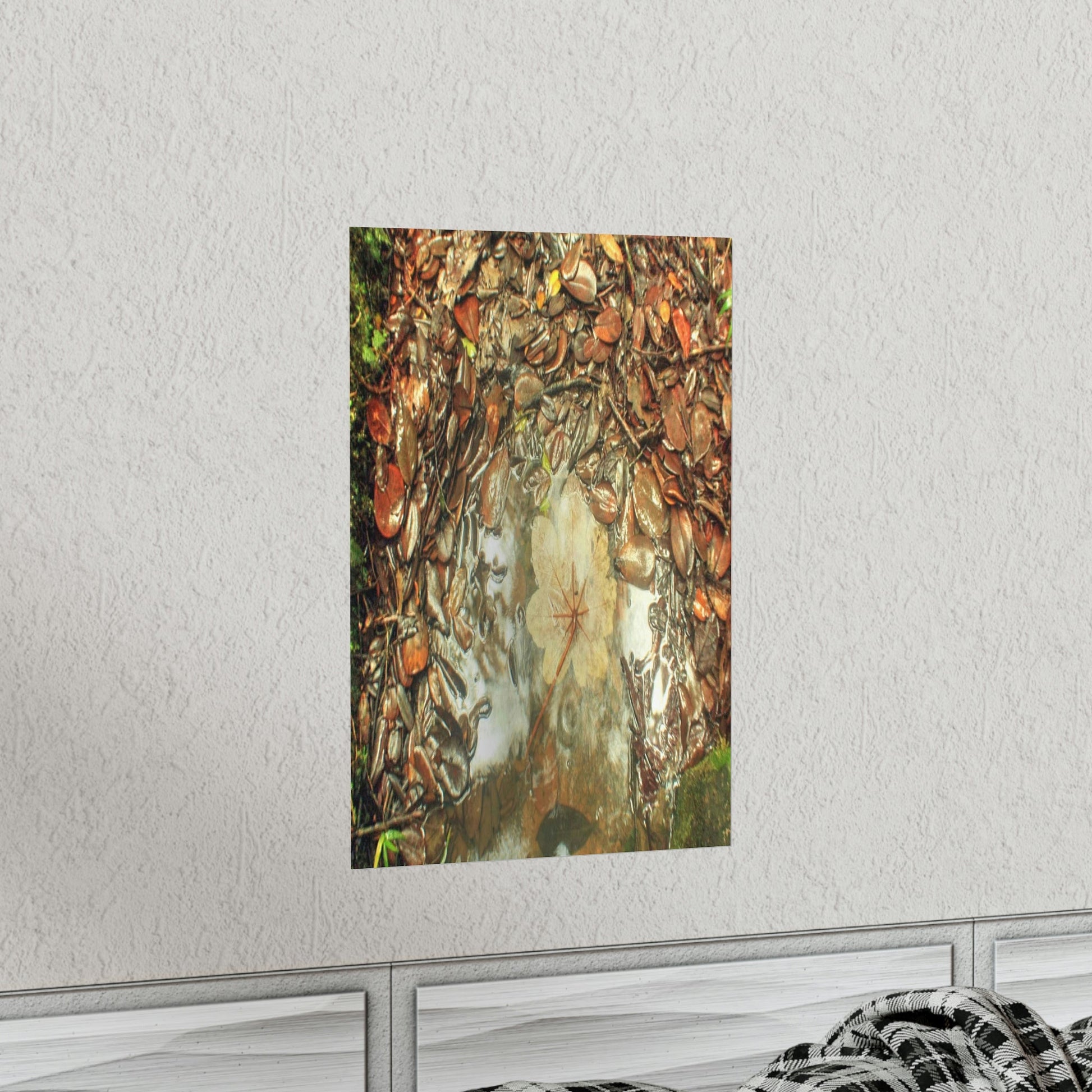 Premium Matte vertical posters - On the Tradewinds trail we find this (white side) Yagrumo tree-leaf after a rain storm - El Yunque PR - Green Forest Home